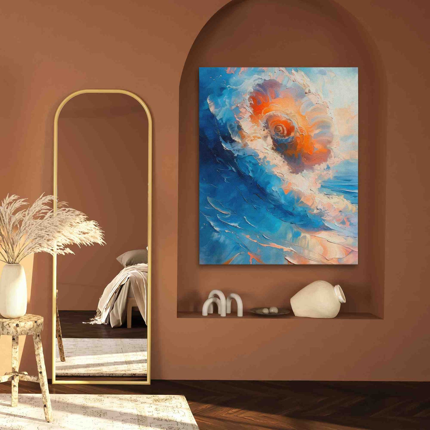 Seashell Wave - Wall Art in Black Frame