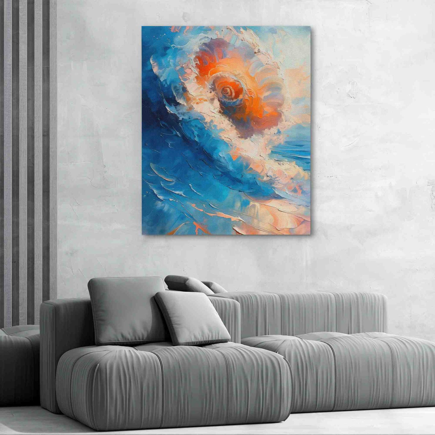 Seashell Wave - Blue Wall Art