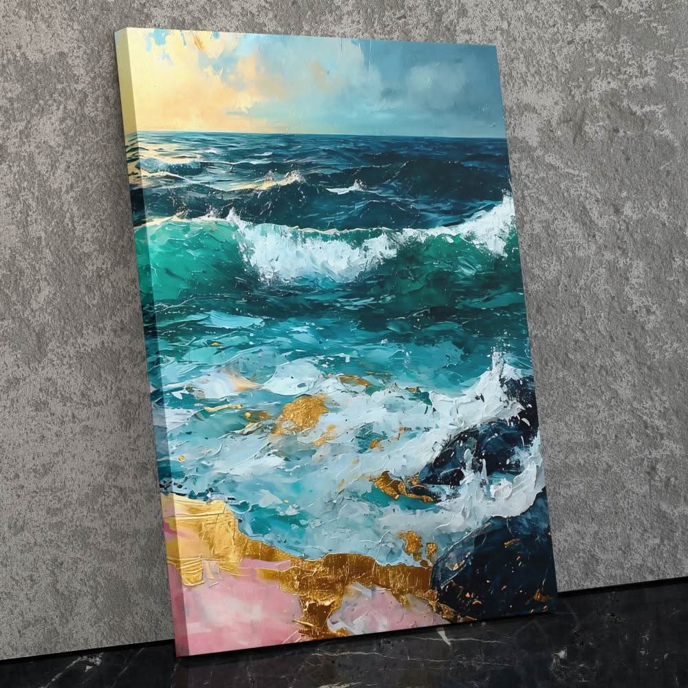 Seaside View - Beach House Wall Art in Black Frame