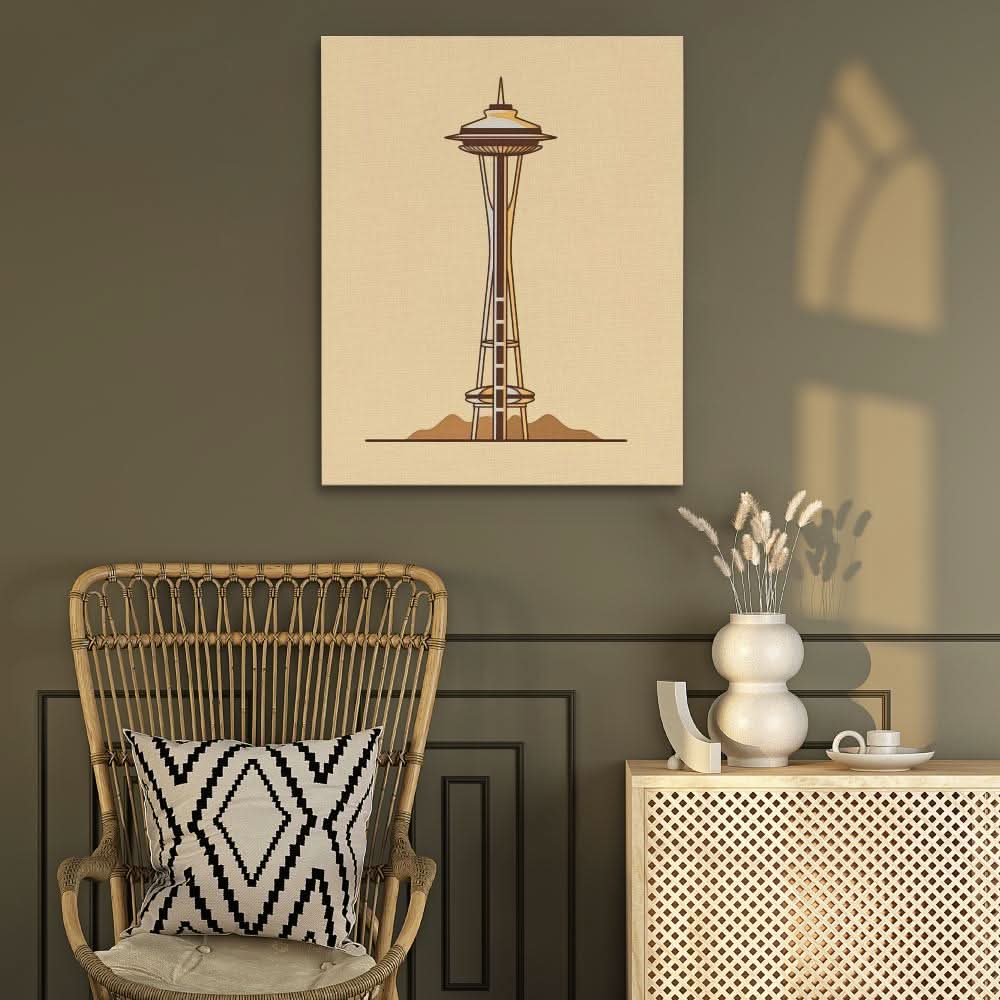 Seattle Space Needle - Large Minimalist Canvas Print