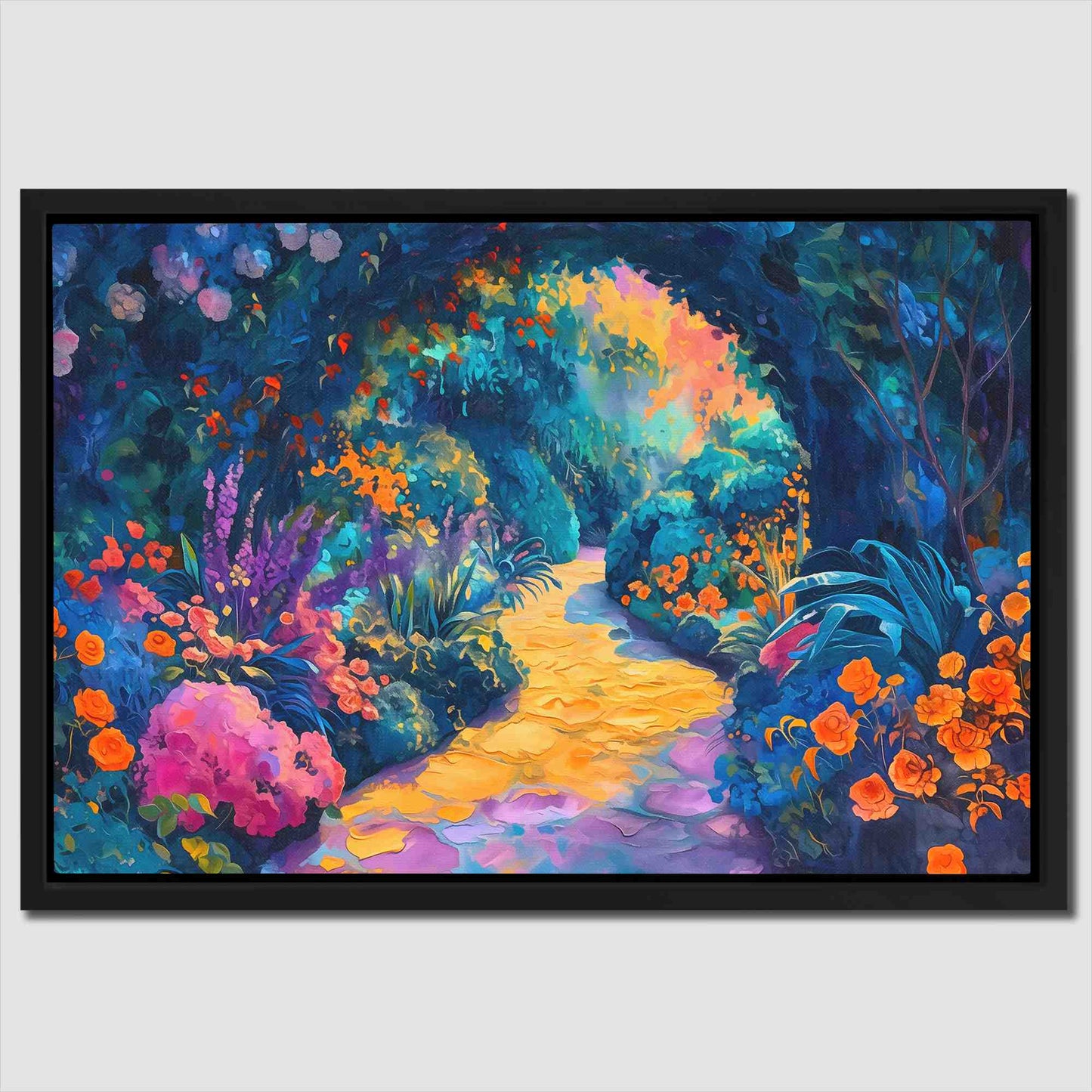 Secret Garden - Watercolor Wall Art in Black Frame