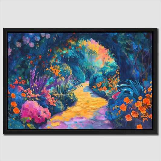 Secret Garden - Watercolor Wall Art in Black Frame