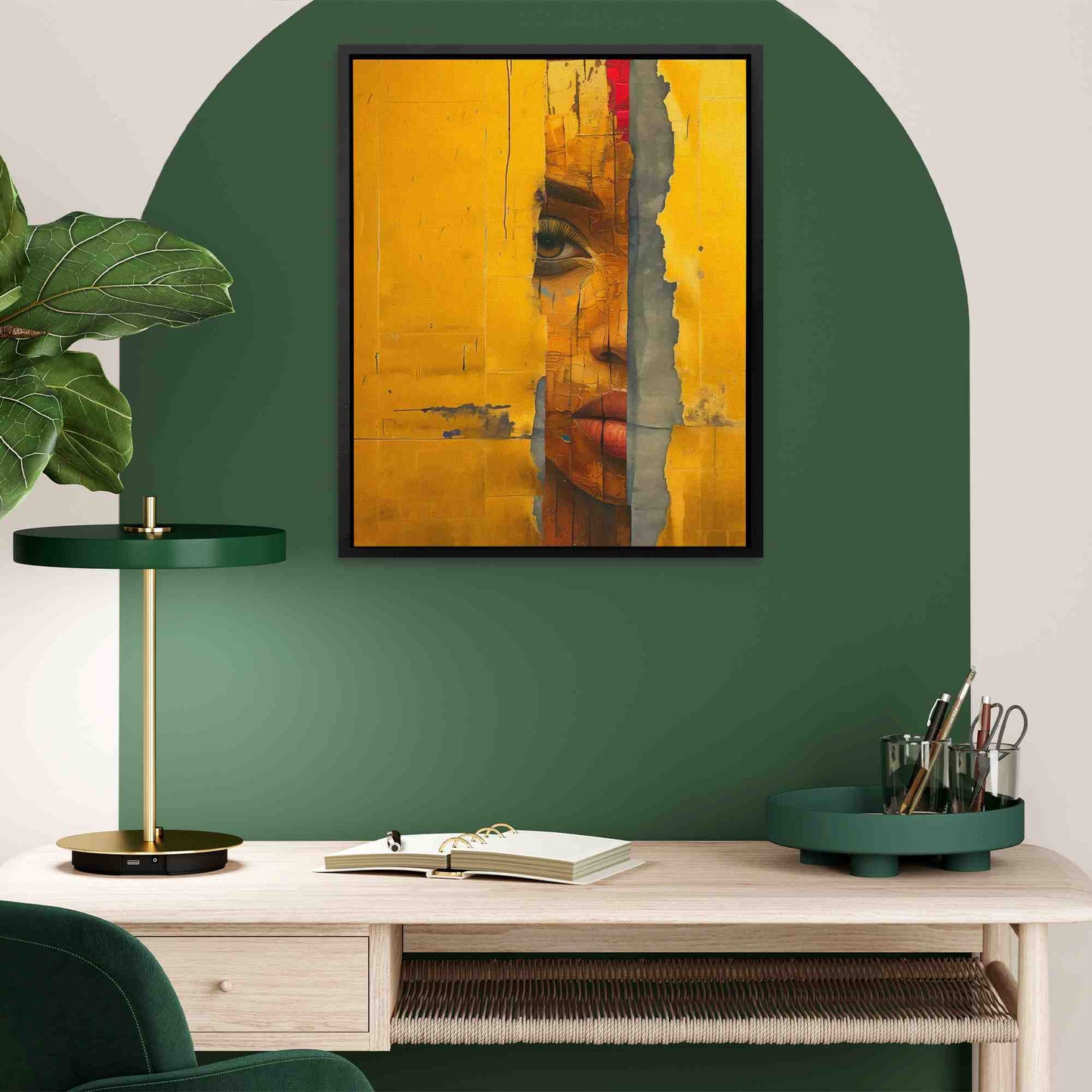 Self Reflections - Surrealism Red Canvas Wall Art