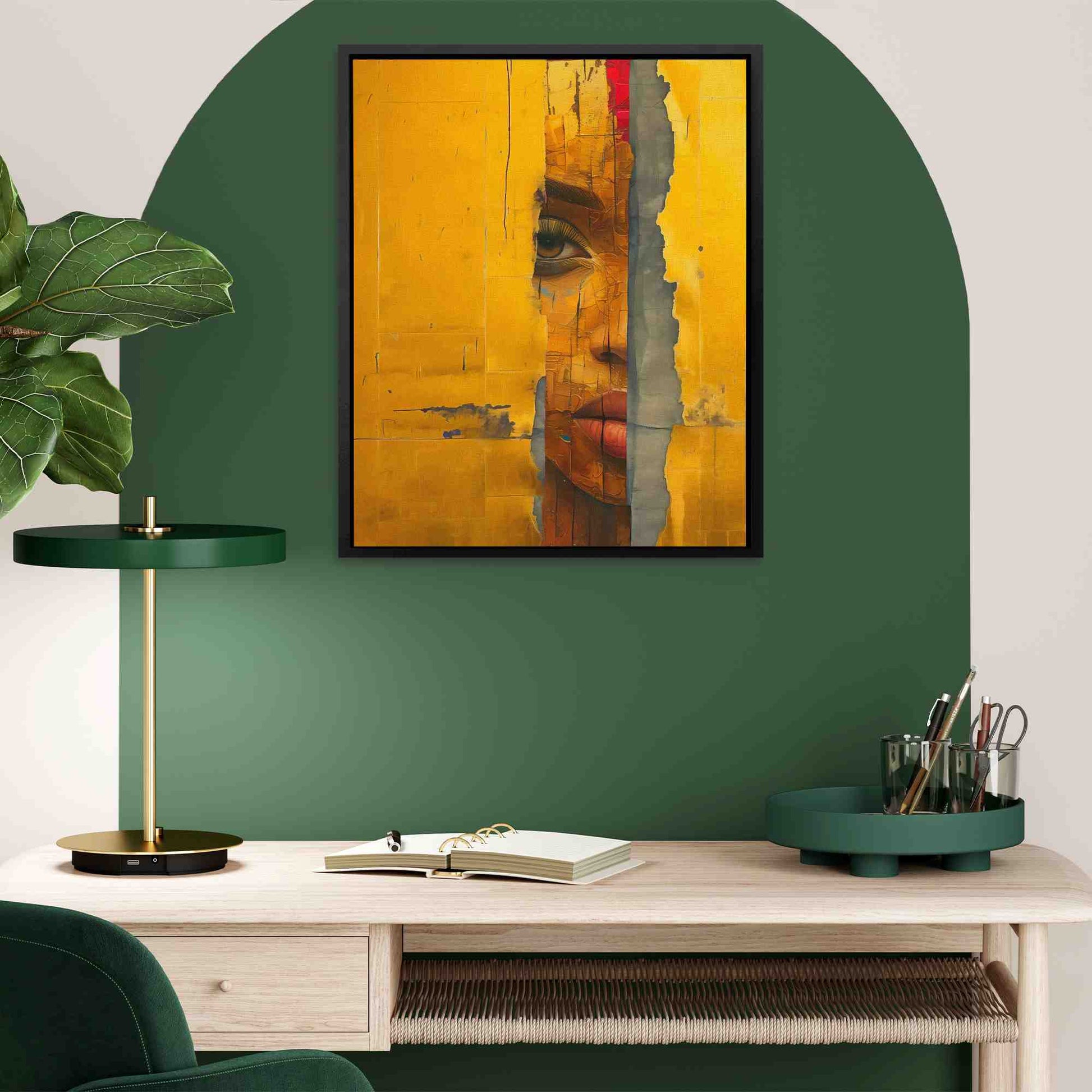 Self Reflections - Surrealism Red Canvas Wall Art