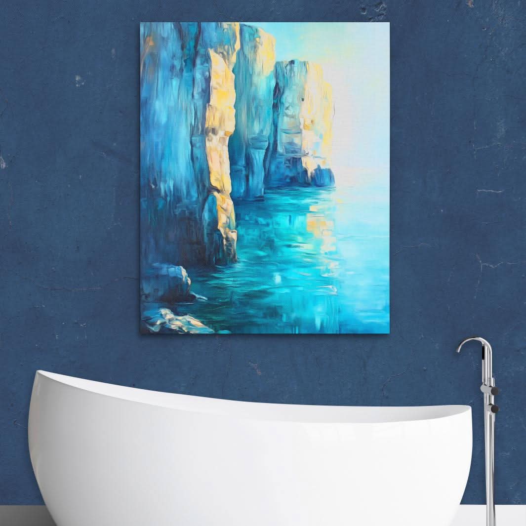 Serene Cliffs - Wall Art in Black Frame