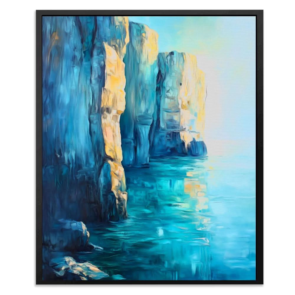 Serene Cliffs - Blue Canvas Wall Art