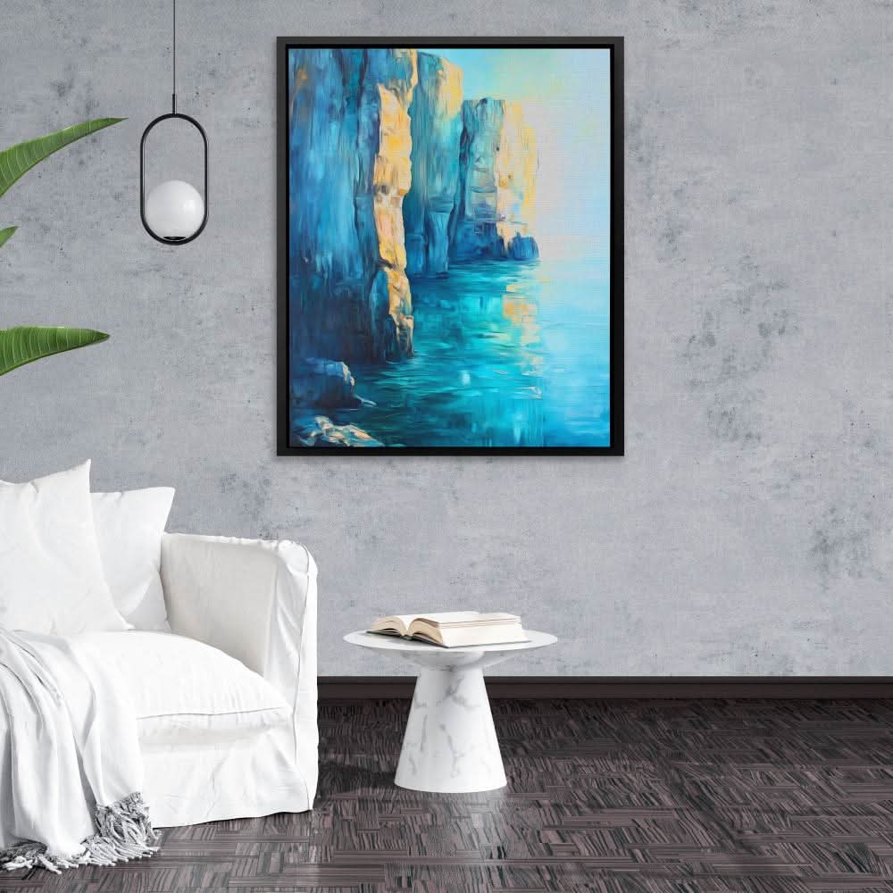 Serene Cliffs - Landscapes Wall Art in Black Frame