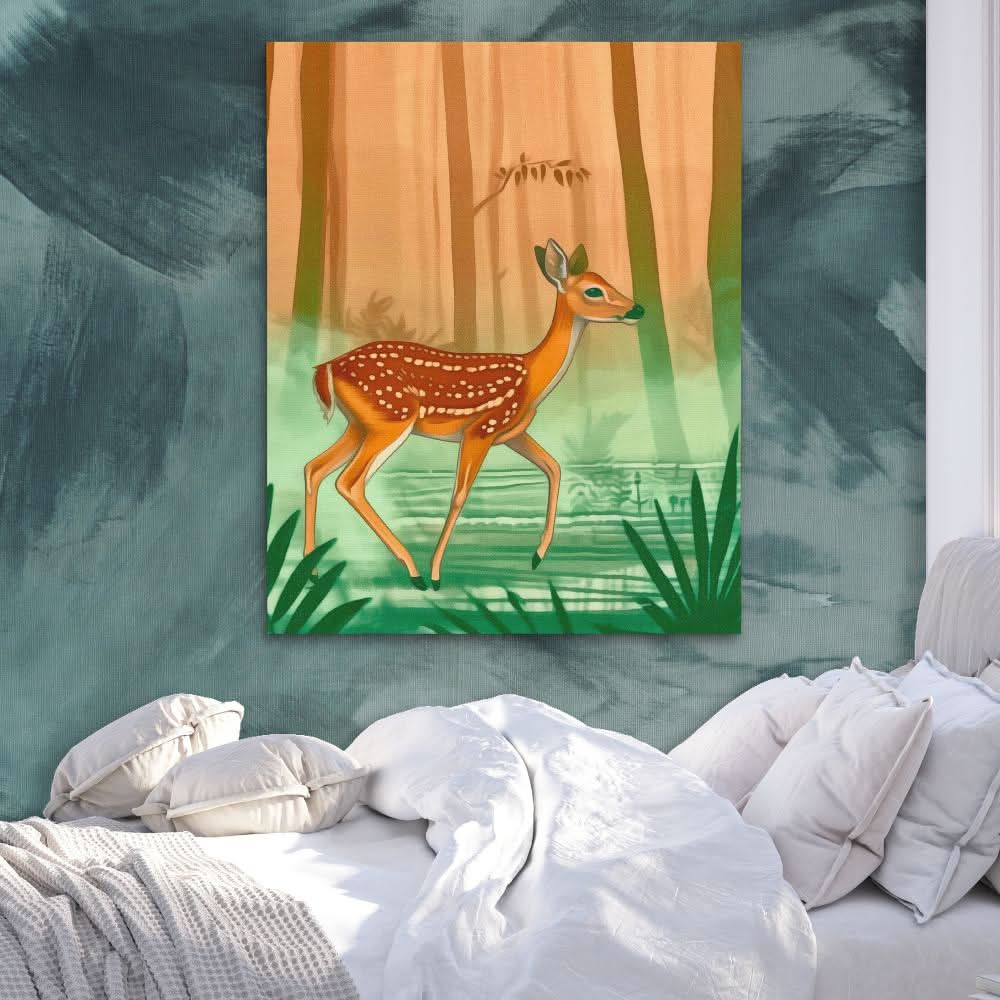 Serene Doe - Brown Baby Animal Canvas Print