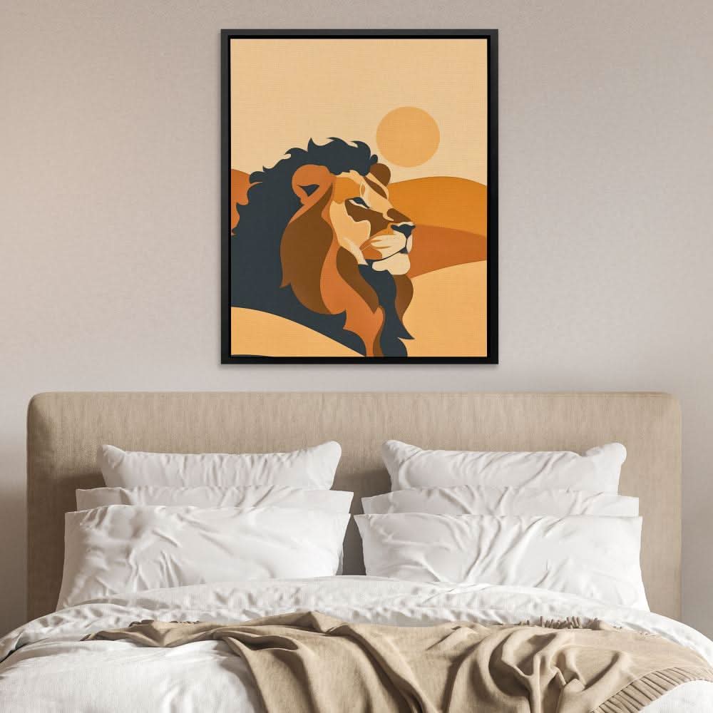 Serene Lion - Large Minimalist Canvas Print