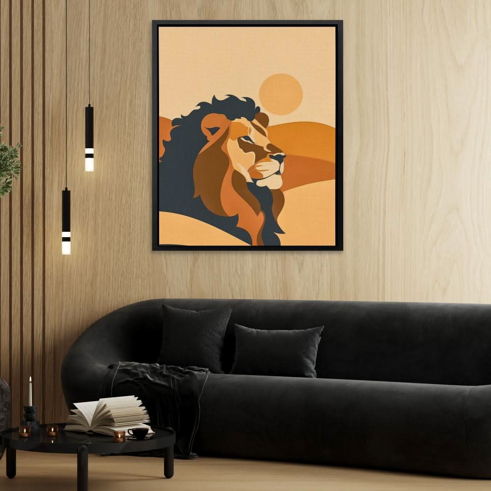 Serene Lion - Earth Tones Animals Canvas Print