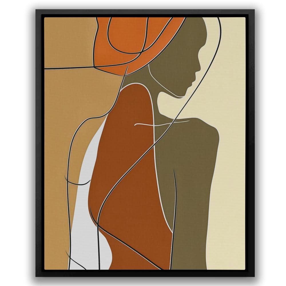 Serene Melody - Figurative Brown Canvas Wall Art