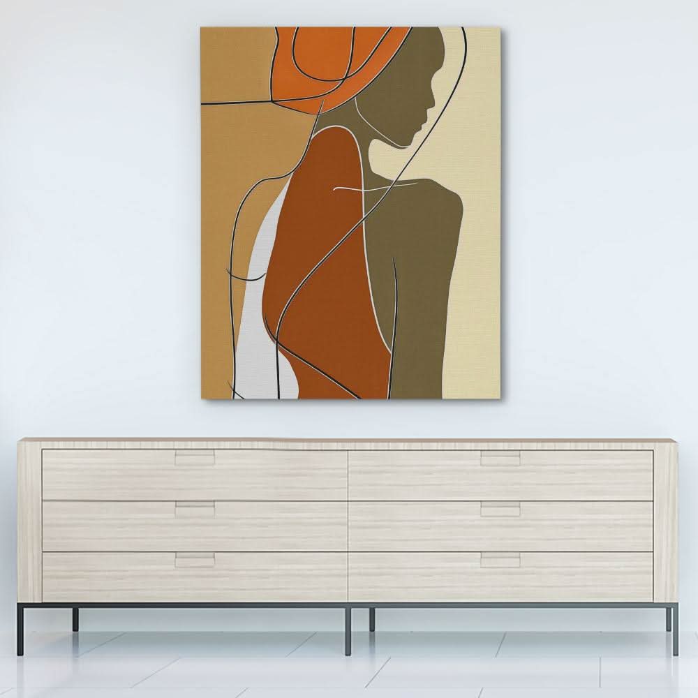Serene Melody - Abstract Wall Art in Black Frame