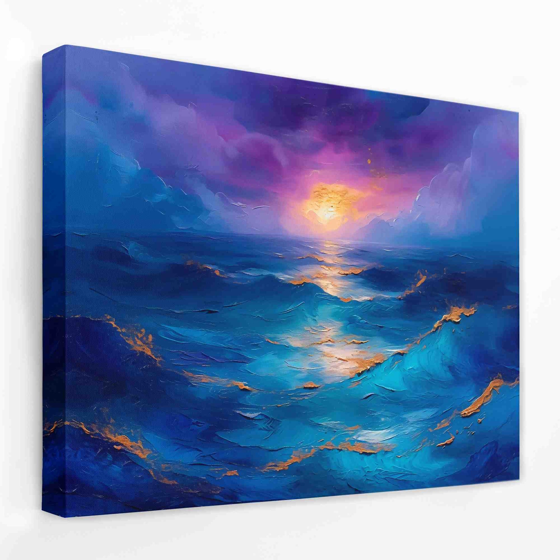 Serene Ocean Sunset - Beach House Canvas Wall Art