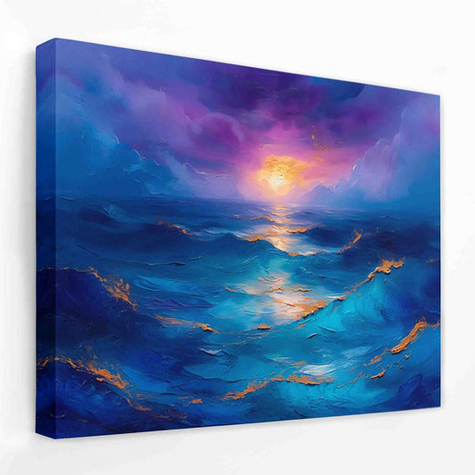 Serene Ocean Sunset - Beach House Canvas Wall Art