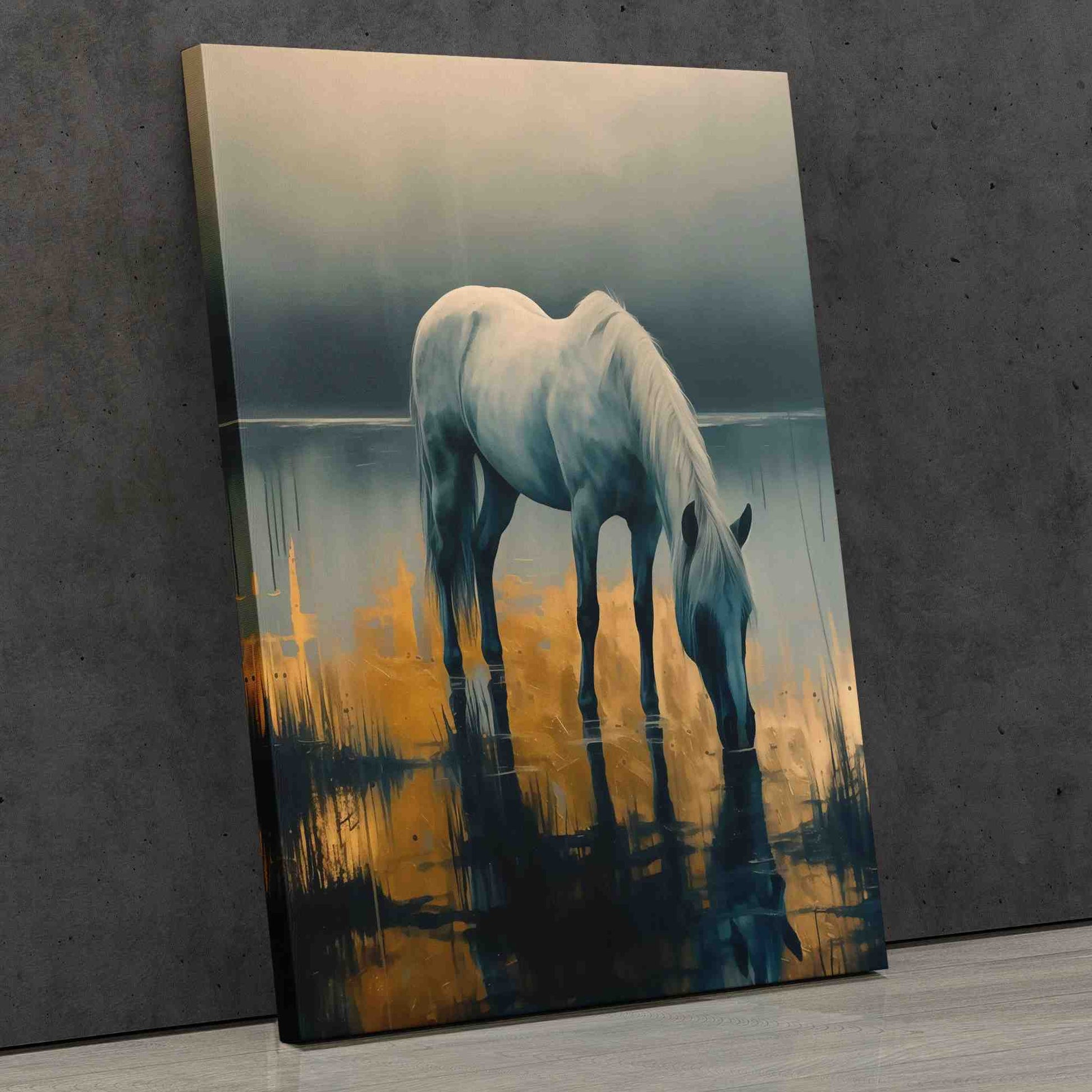Serene Reflection - Beige Canvas Wall Art
