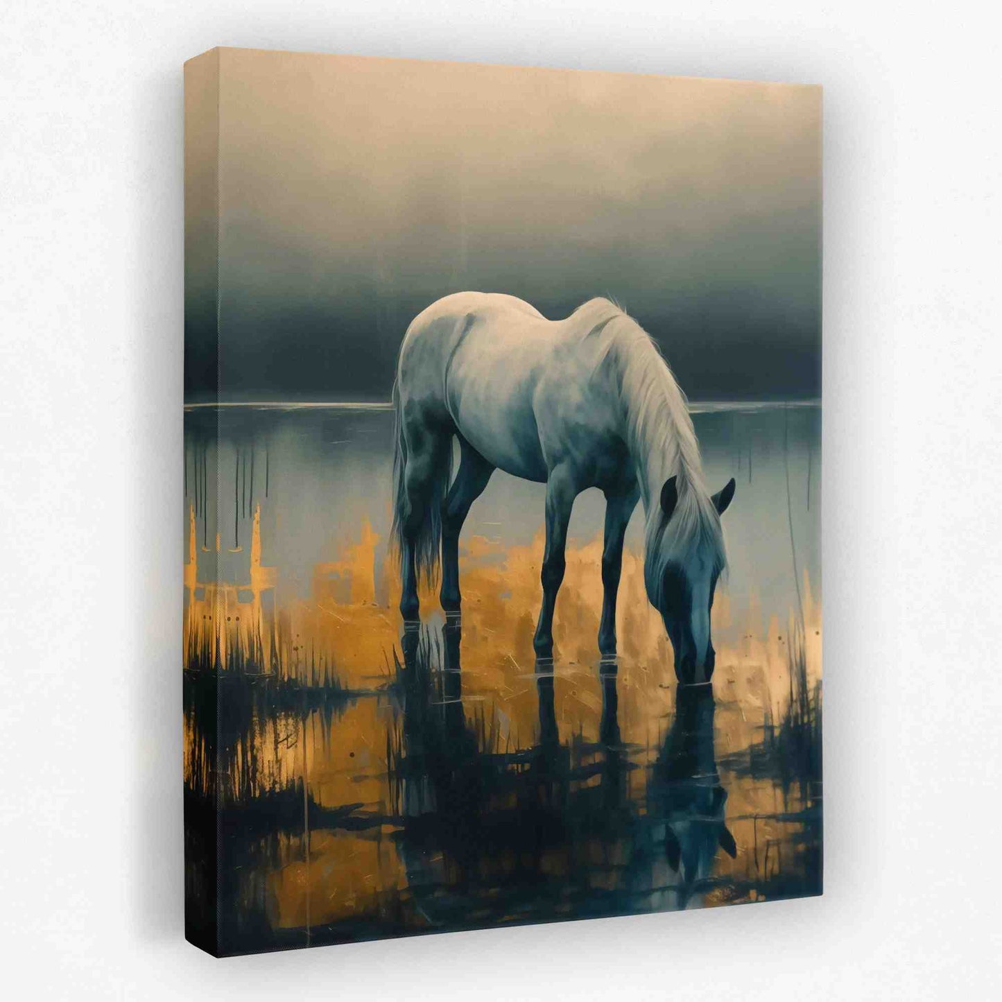Serene Reflection - Horse Canvas Wall Art