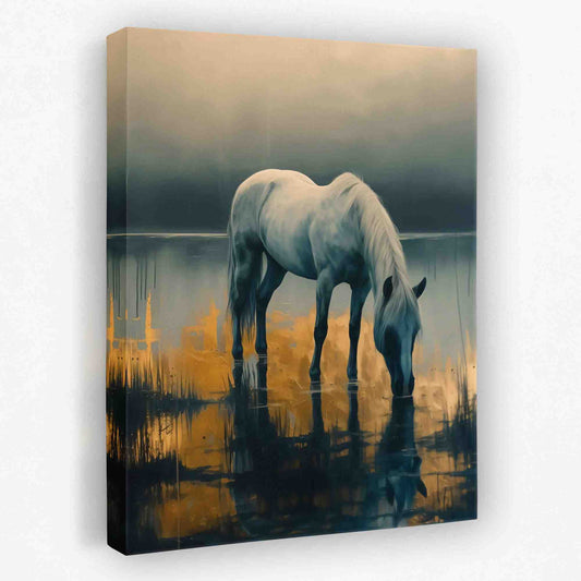 Serene Reflection - Horse Canvas Wall Art