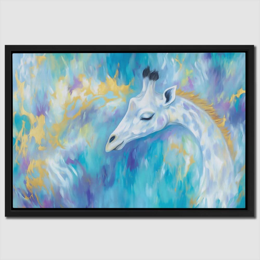 Serene Sky Giraffe - Blue Baby Animal Canvas Print