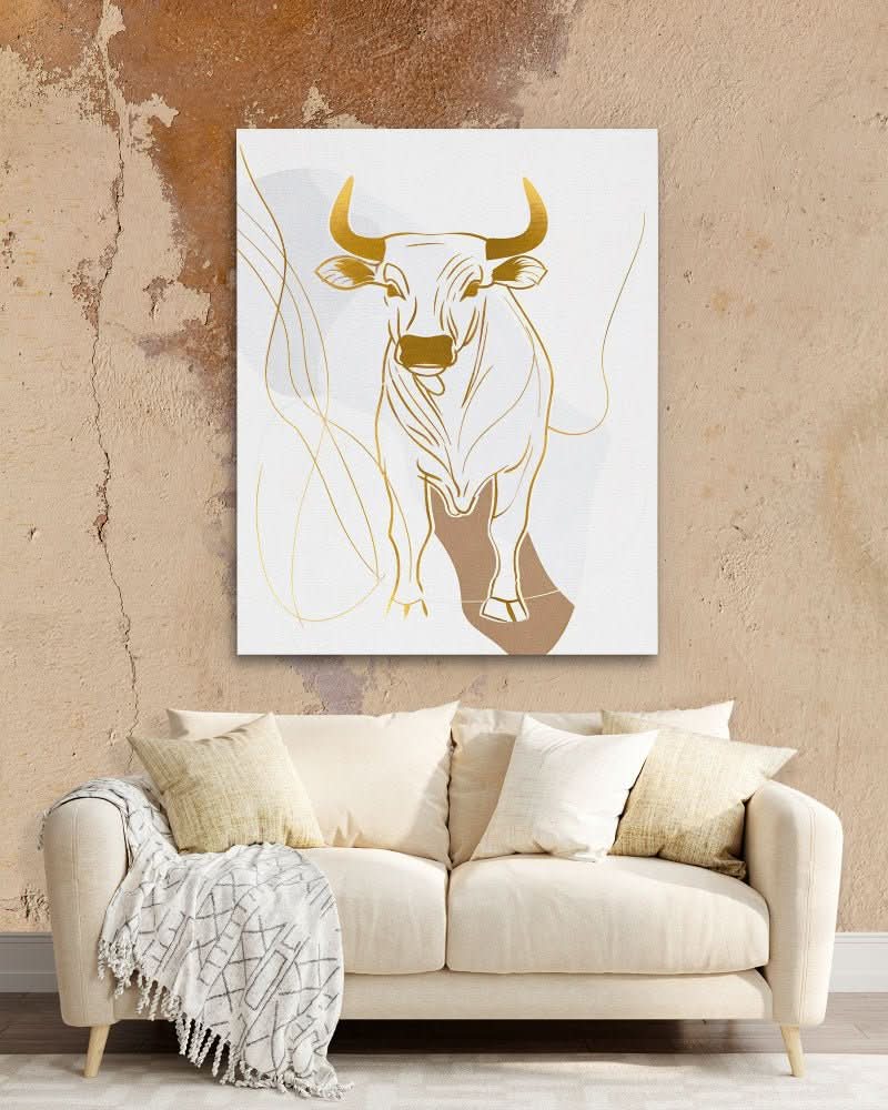 Serene Strength - Gold Animals Canvas Print