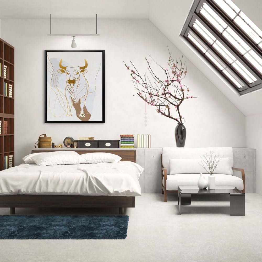 Serene Strength - Contemporary Wall Art in Black Frame