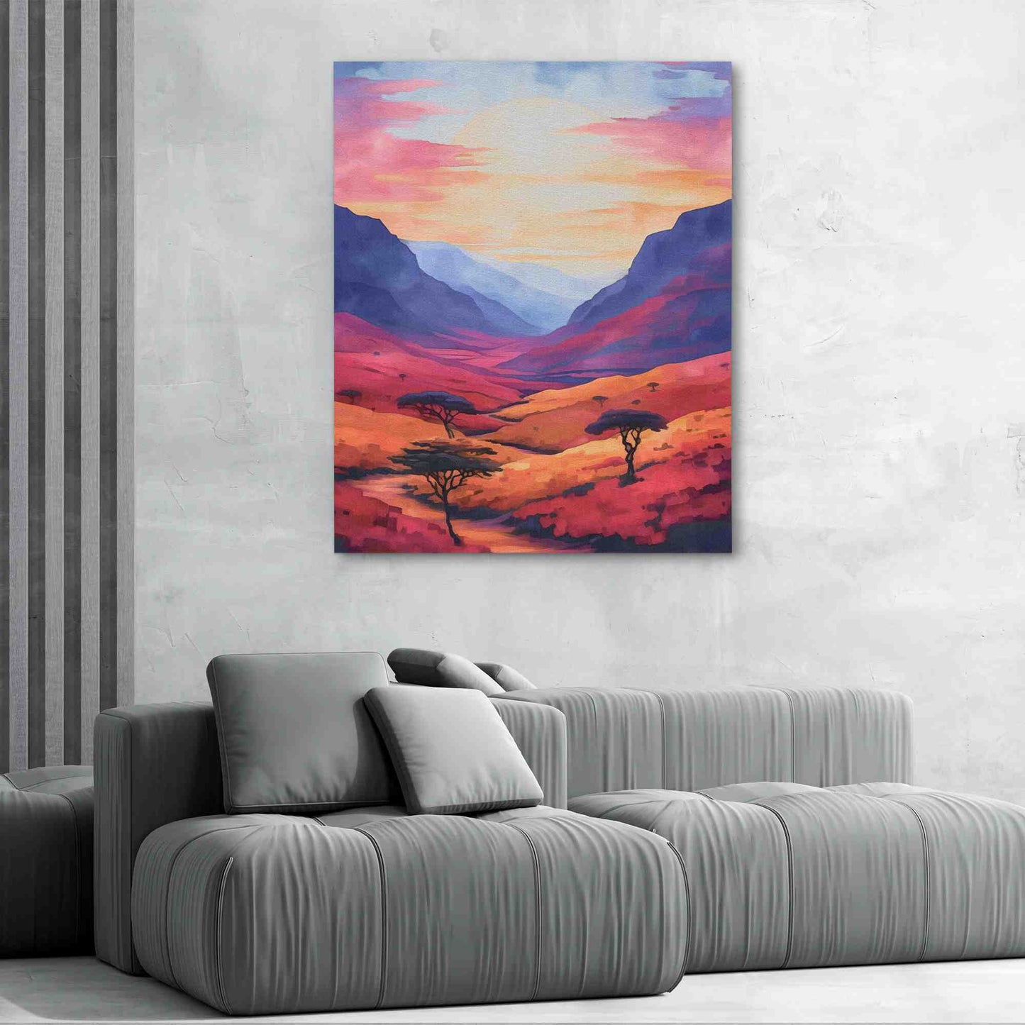 Serene Valley - Light Blue Art