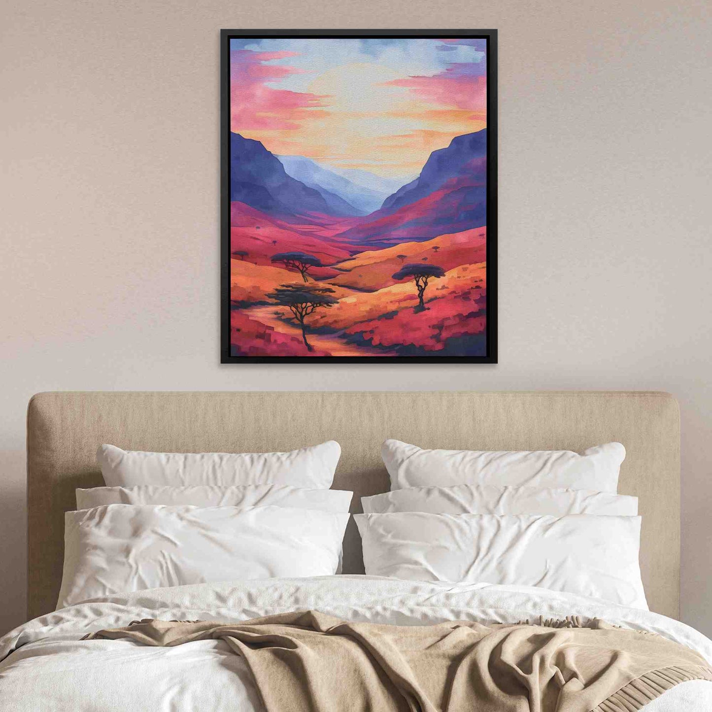 Serene Valley - Orange Wall Art