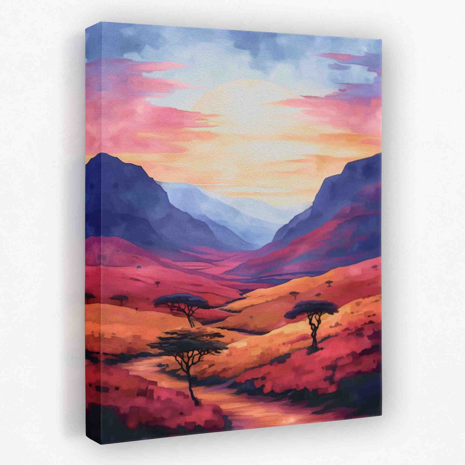 Serene Valley - Light Blue Canvas Wall Art