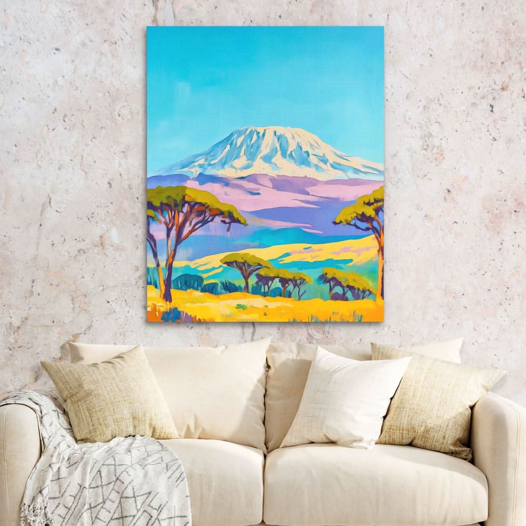 Serengeti and Kilimanjaro - Oversized Landscapes Canvas Wall Art
