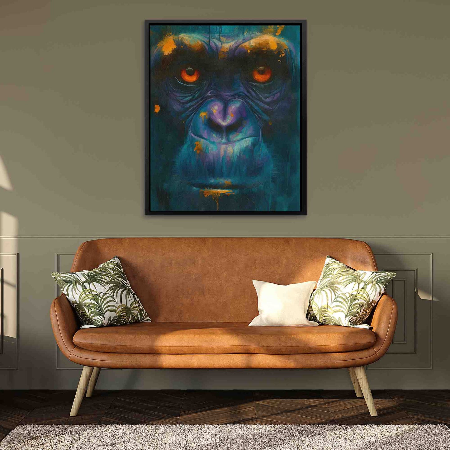 Serious Ape - Wall Art in Black Frame