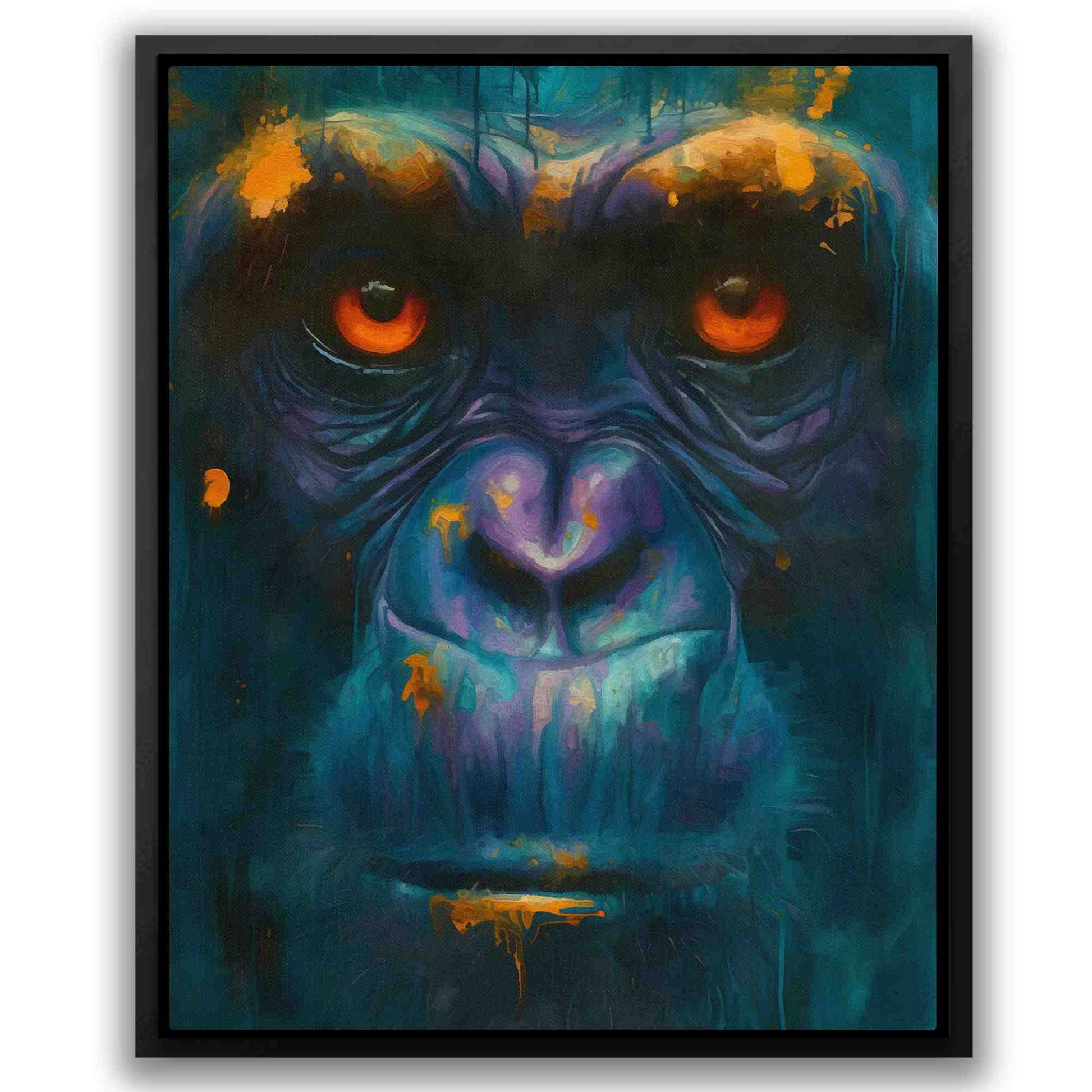 Serious Ape - Animals Wall Art in Black Frame
