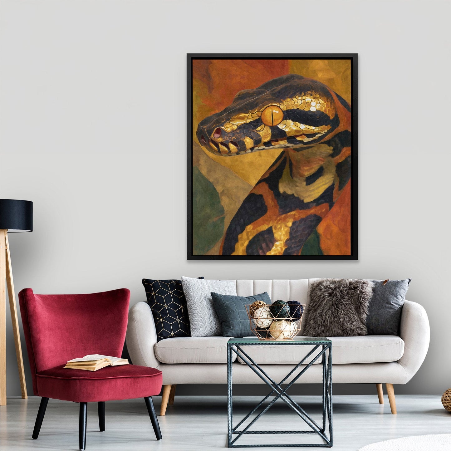 Serpents Amber Eye - Luxury Wall Art