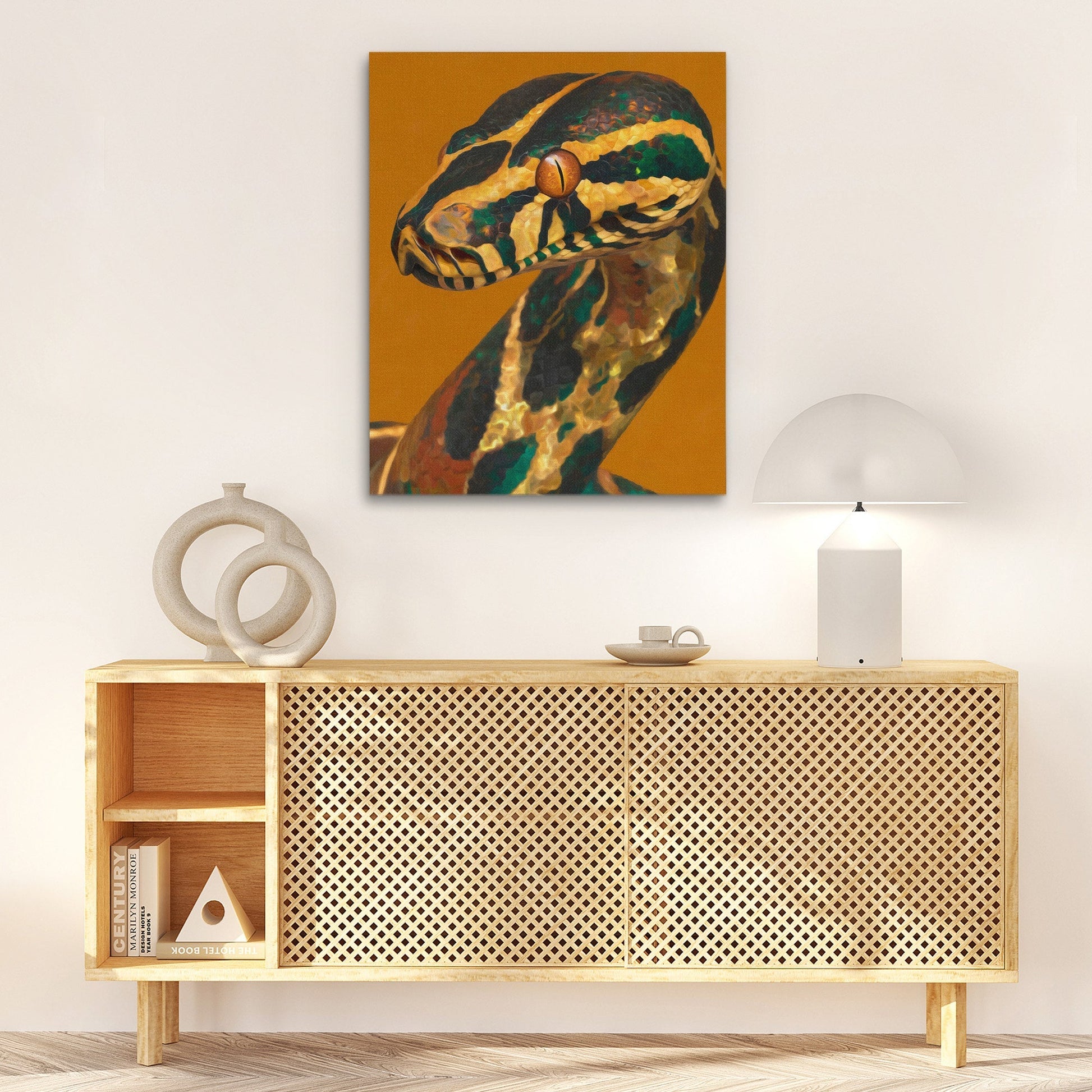 Serpent's Golden Coil - Luxury Wall Art