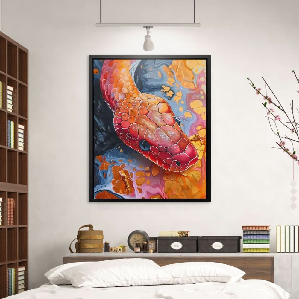 Serpent’s Spectrum - Abstract Colorful Canvas Wall Art