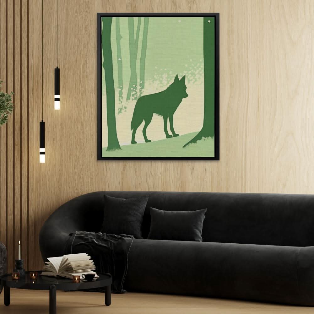 Shadow of a Wolf - Nature Wall Art in Black Frame