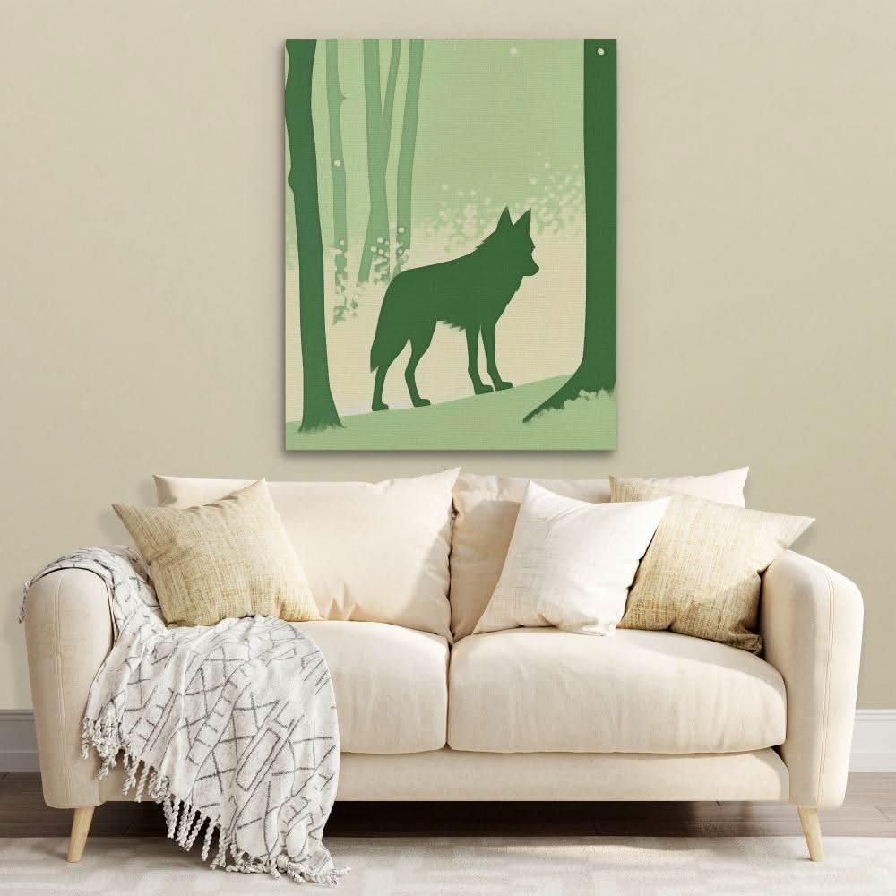 Shadow of a Wolf - Large Minimalist Canvas Print