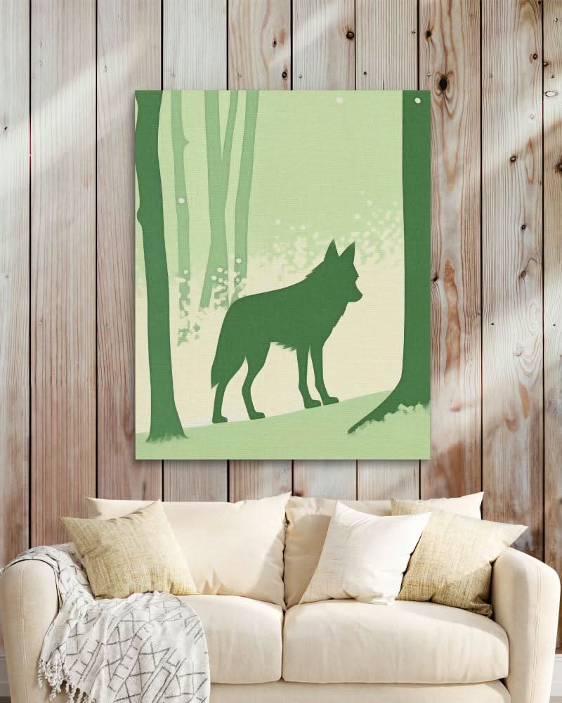 Shadow of a Wolf - Modern Neutral Canvas Wall Art
