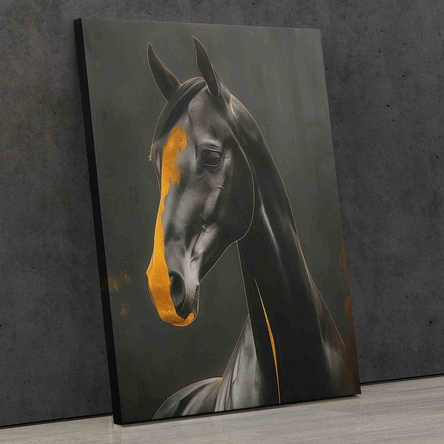 Shadow Sprinter - Horse Wall Art in Black Frame