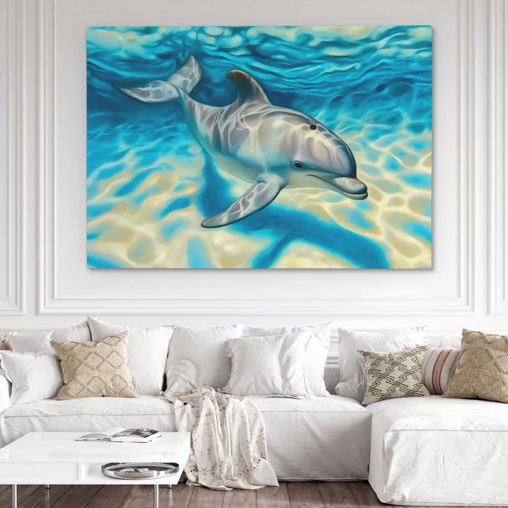 Shallow Penguin - Contemporary Wall Art in Black Frame