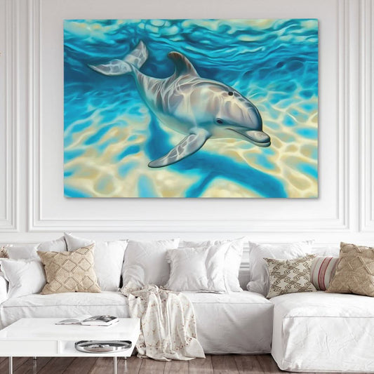 Shallow Penguin - Contemporary Wall Art in Black Frame