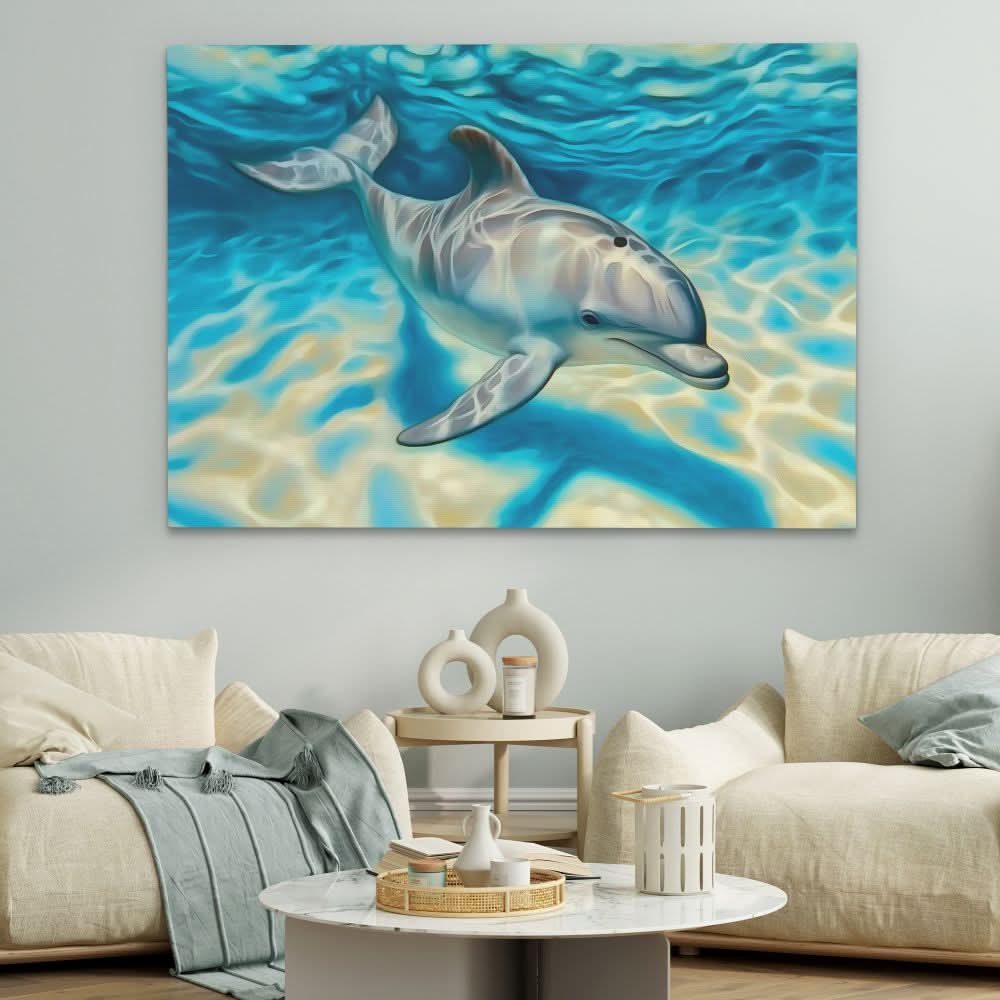 Shallow Penguin - Beach Art for Bathroom