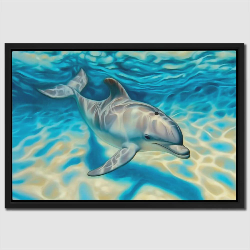 Shallow Penguin - Blue Wall Art for Hallway