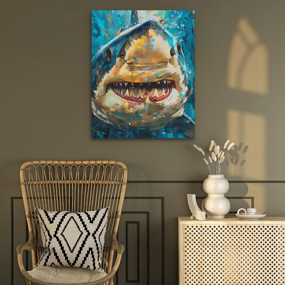 Shark Jaws - Blue Wall Art