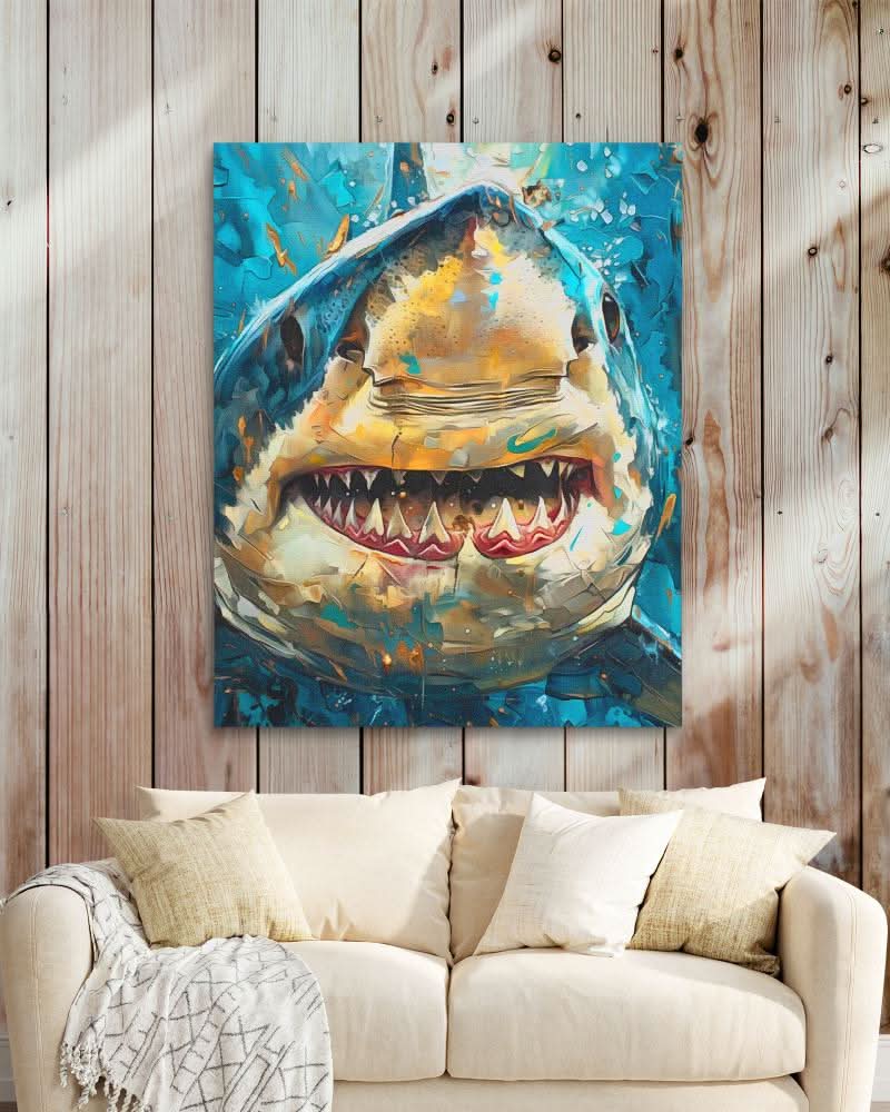 Shark Jaws - Large Maximalist Canvas Print