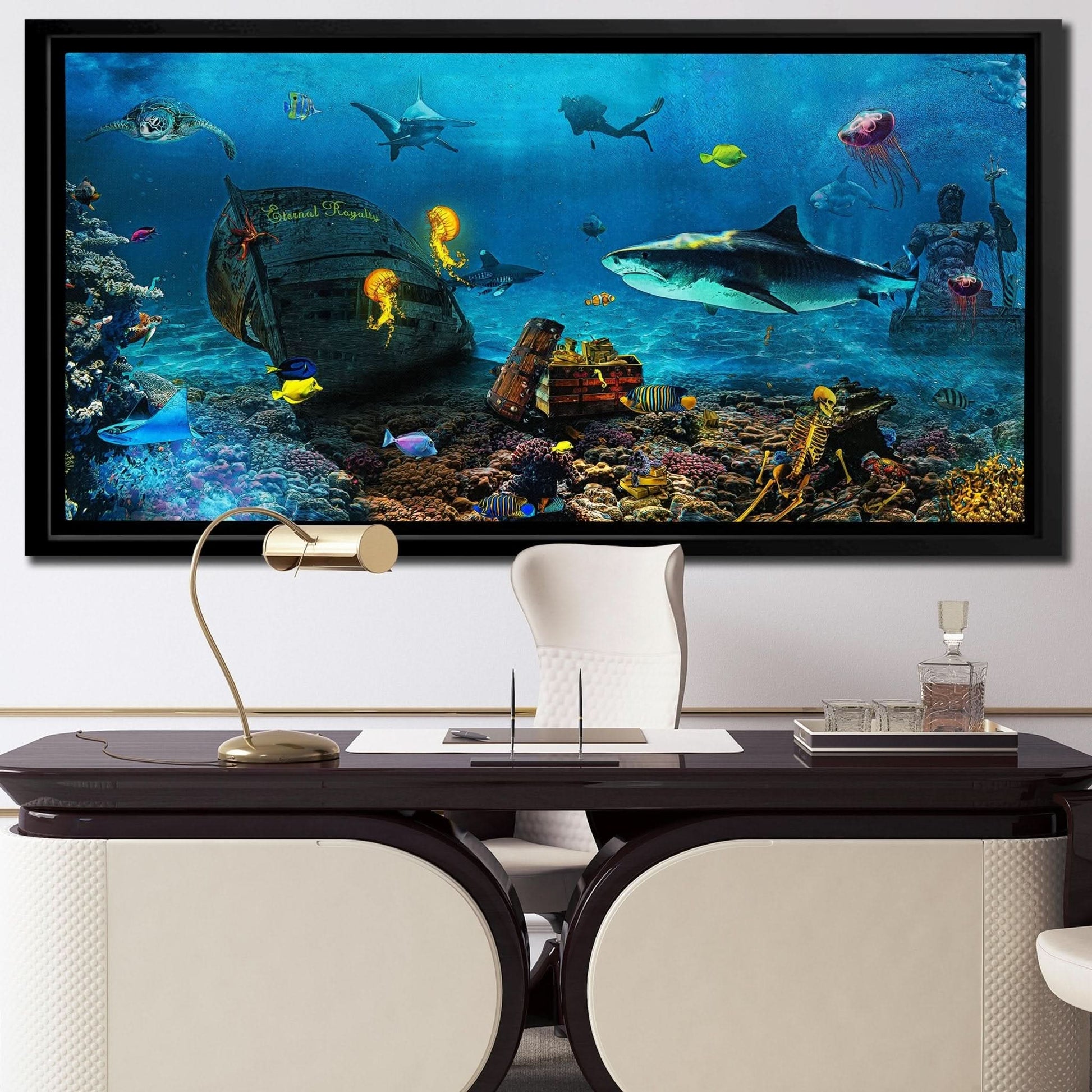 Shark Ocean - Large Canvas Print