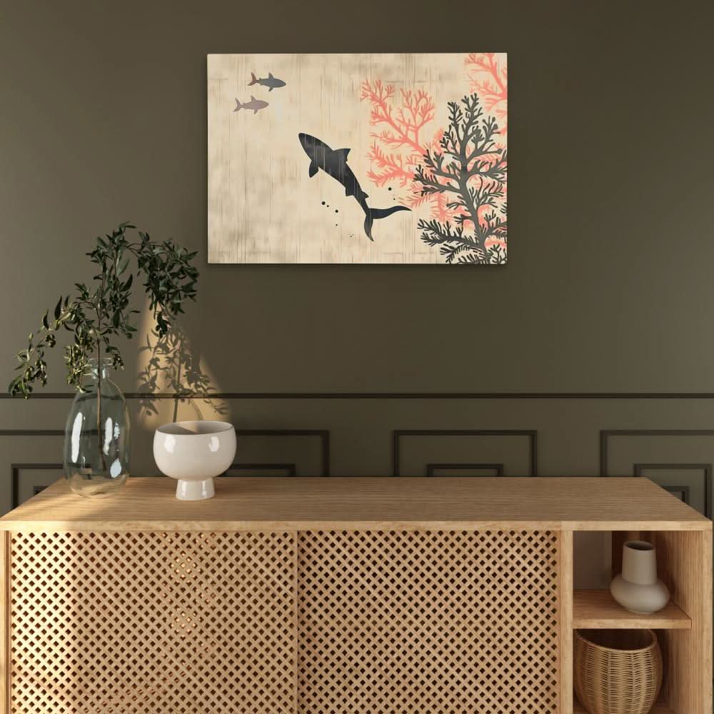 Shark Surprise - Large Minimalist Canvas Print