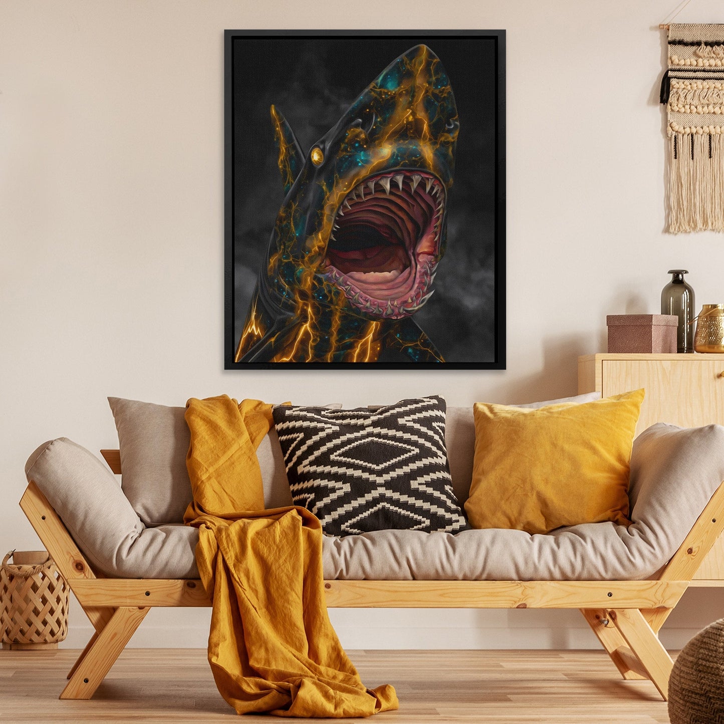 Shark's Electric Fury - Luxury Wall Art