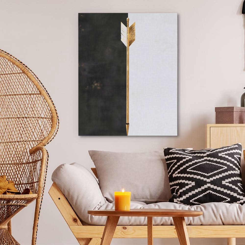 Sharp Contrast - Minimalist Wall Art in Black Frame