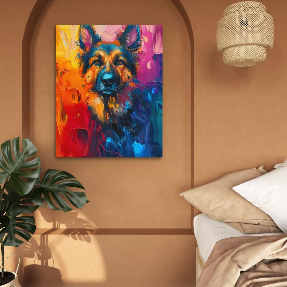 Shepherds Visage - Abstract Wall Art in Black Frame