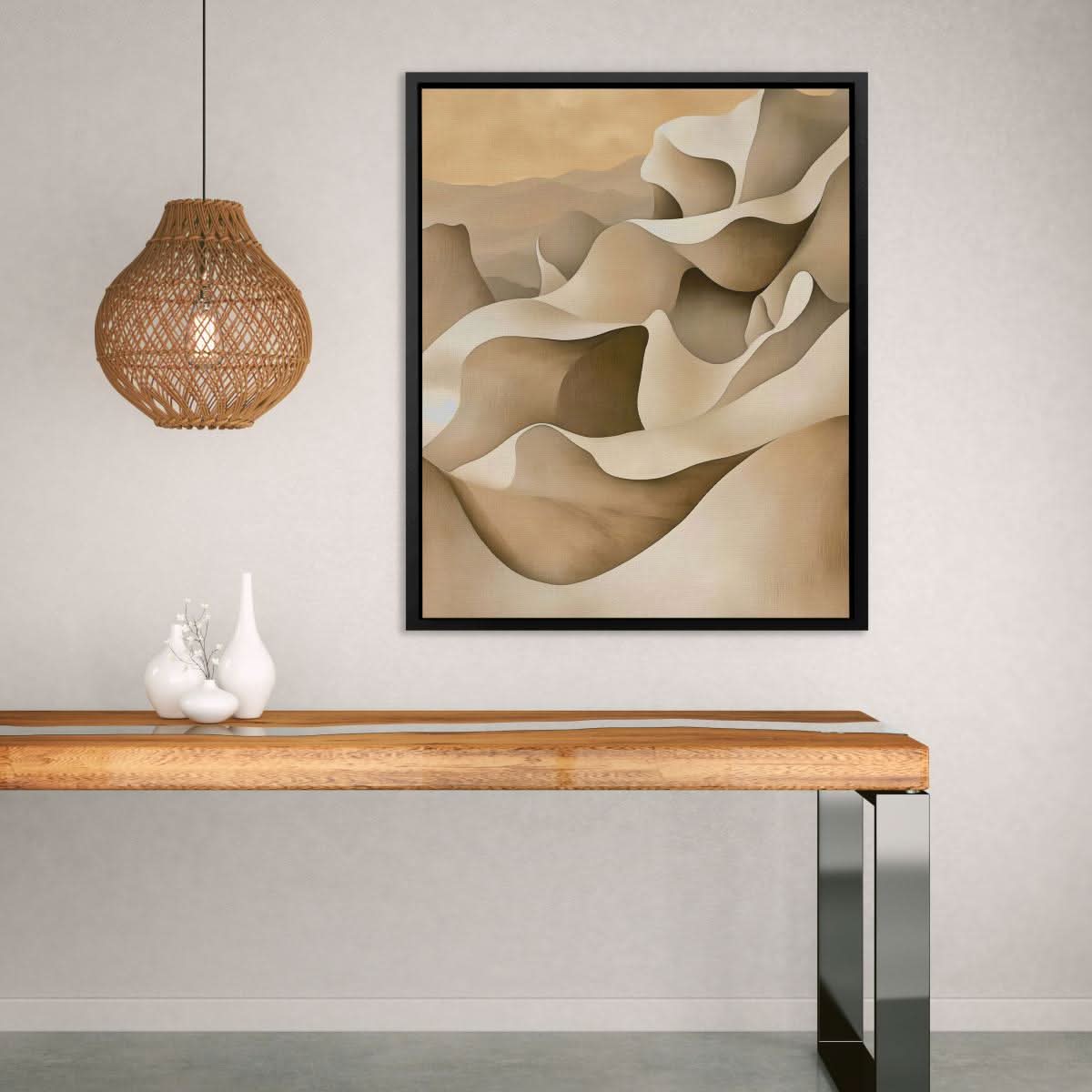 Shifting Serenity - Beige Landscapes Canvas Print