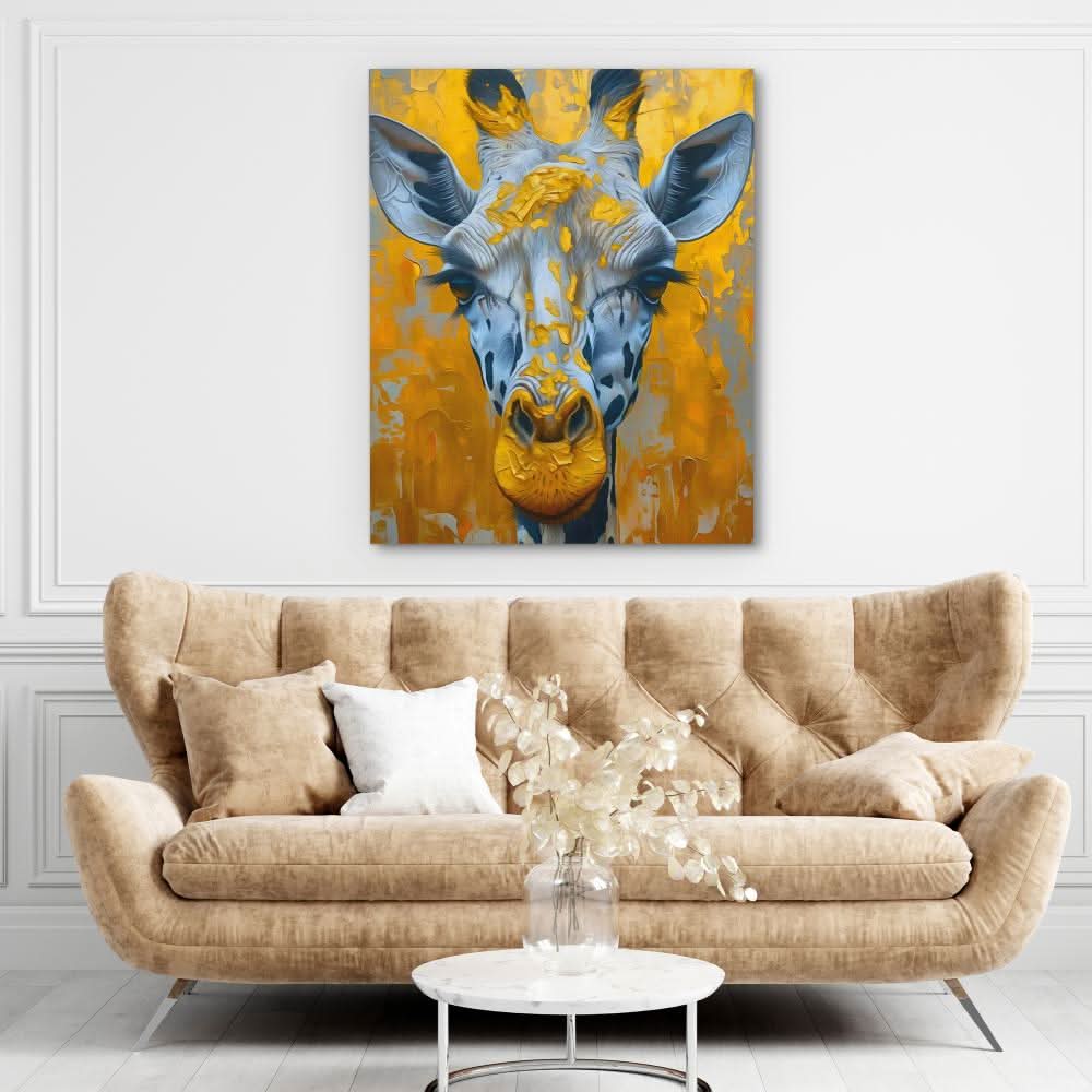 Shimmering Giraffe - Gold Giraffe Canvas Print